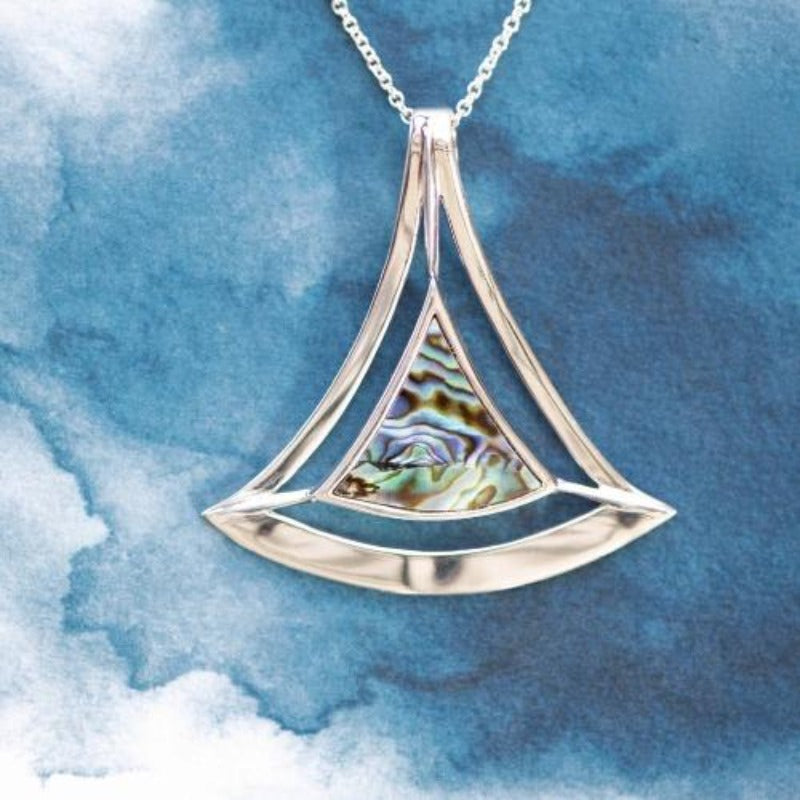 Hoka Paua shell inlay Steling Silver pendant - Canterbury Jewellers Shop