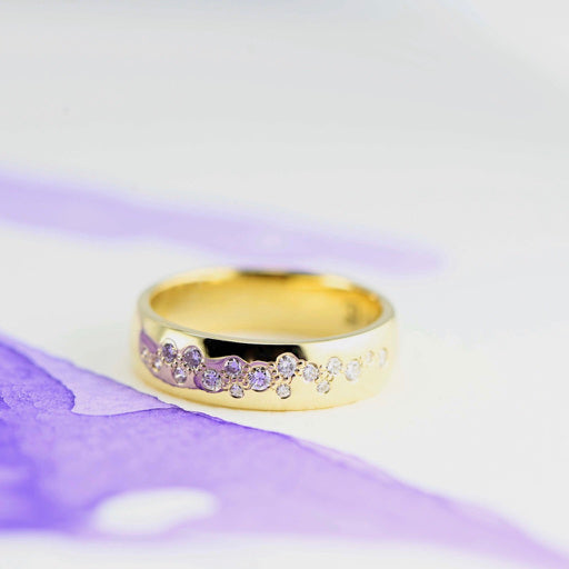 Gold and diamond ring made by hand in NZ