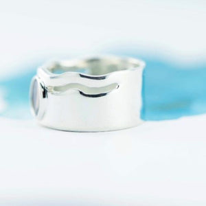 Braided Circle Paua Shell Sterling Silver Dress Ring