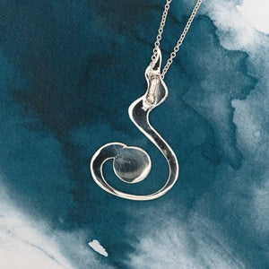 River Sterling Silver pendant with natural NZ Paua - Canterbury Jewellers Shop
