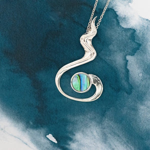 River Sterling Silver pendant with natural NZ Paua - Canterbury Jewellers Shop